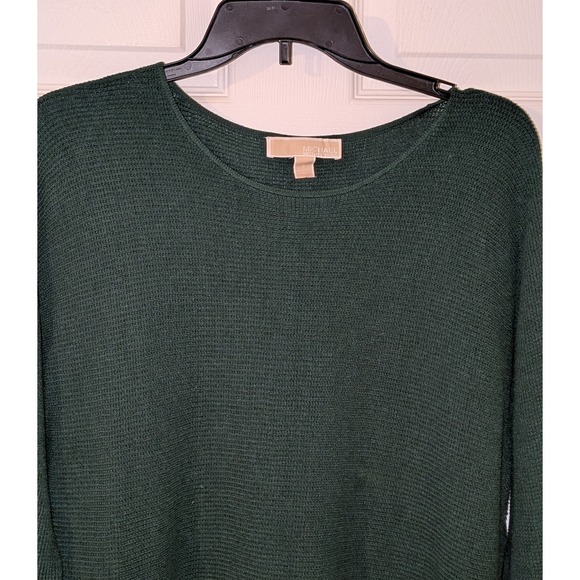 MICHAEL Michael Kors Dark Green Ribbed Gold Button‎ Side Detail Sweater Size S - Picture 8 of 9